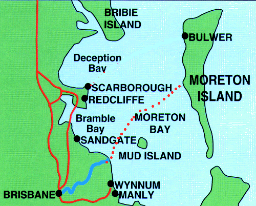 map of Moreton Island